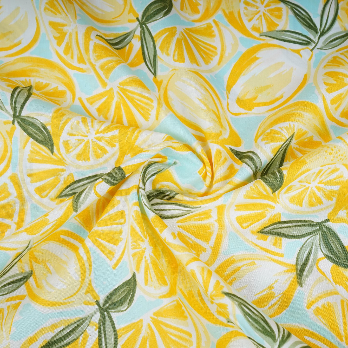 Yellow Floral Print Poplin Fabric LSF-30551