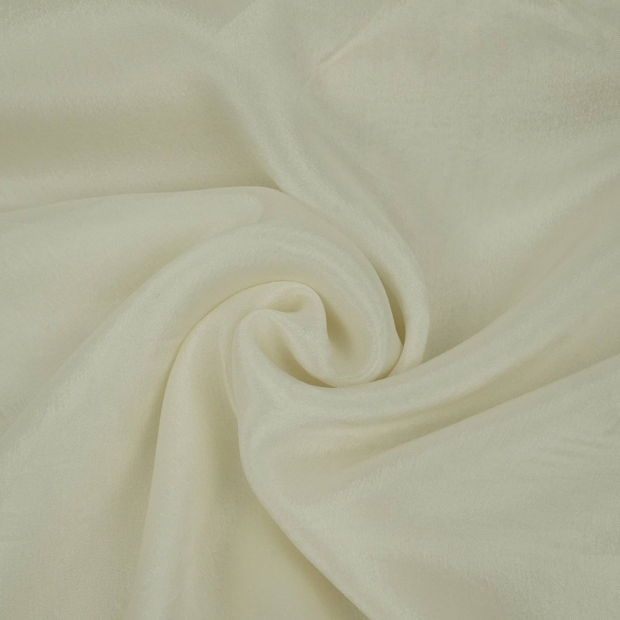 Off White Solid Chinon Fabric NFC-03 - TradeUNO