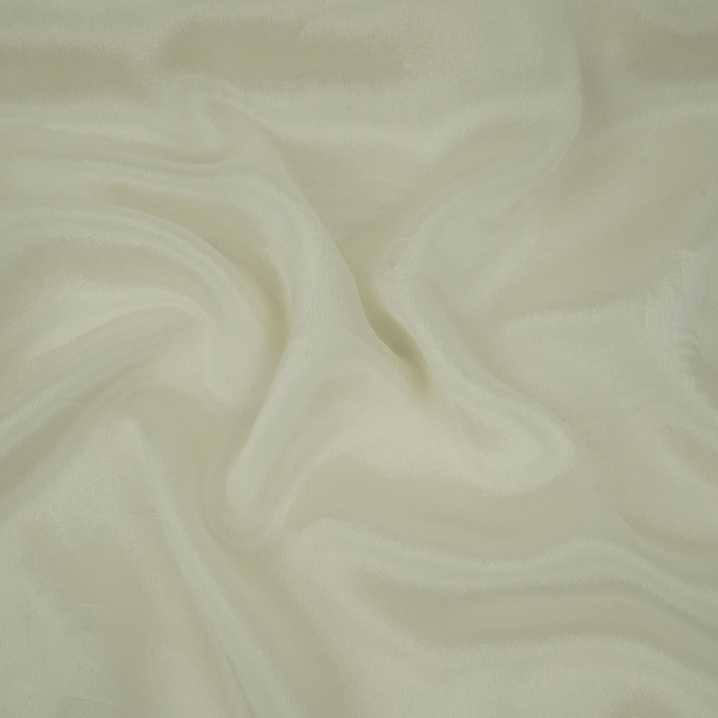 Off White Solid Chinon Fabric NFC-03 - TradeUNO