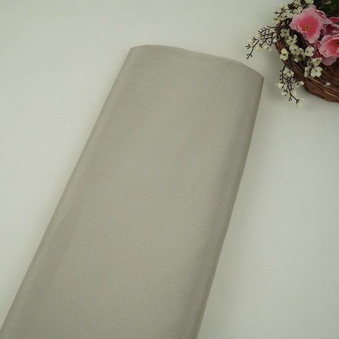 Grey Solid Chinon Fabric NFC-21