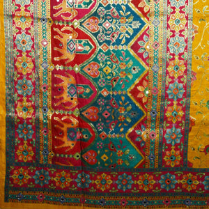 Yellow Gharchola Multicolor Zari Mirror Work Jacquard Dupatta SU-33657 – image 2 of 4