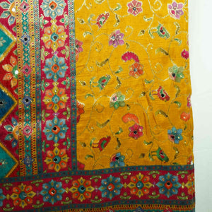 Yellow Gharchola Multicolor Zari Mirror Work Jacquard Dupatta SU-33657 – image 4 of 4