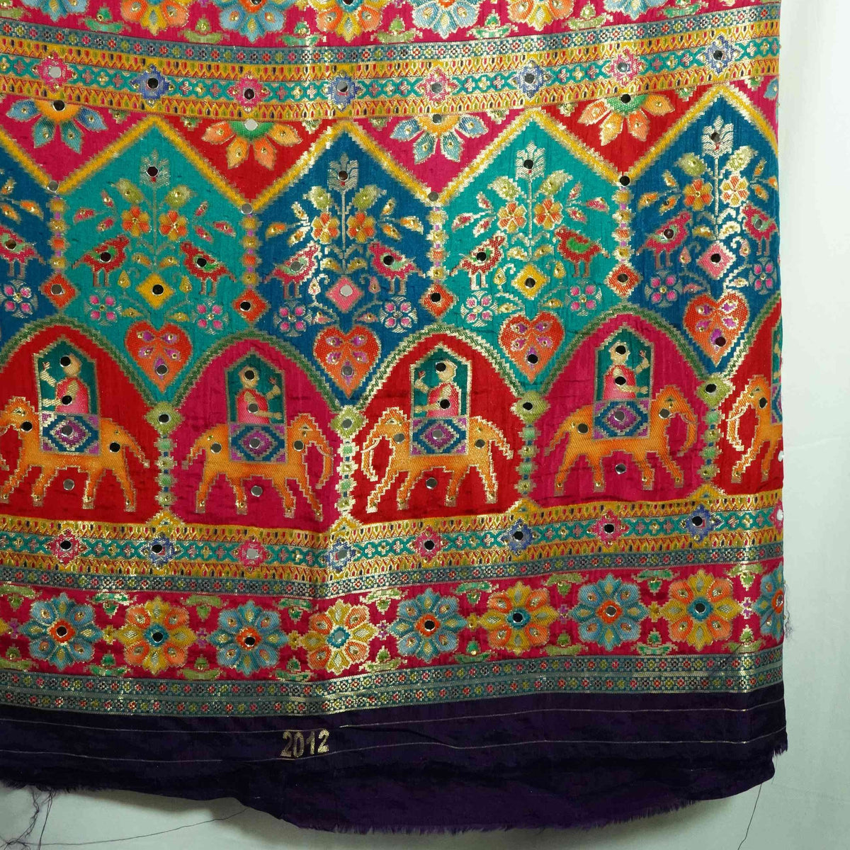 Purple Gharchola Multicolor Zari Mirror Work Jacquard Dupatta SU-33656 – image 4 of 4