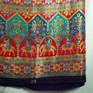 Purple Gharchola Multicolor Zari Mirror Work Jacquard Dupatta SU-33656 – image 4 of 4