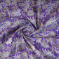 Purple with Silver Paisley Print Cotton Mulmul Fabric PG-30472