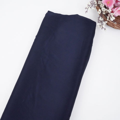 Navy Blue Solid Chinon Fabric NFC-08