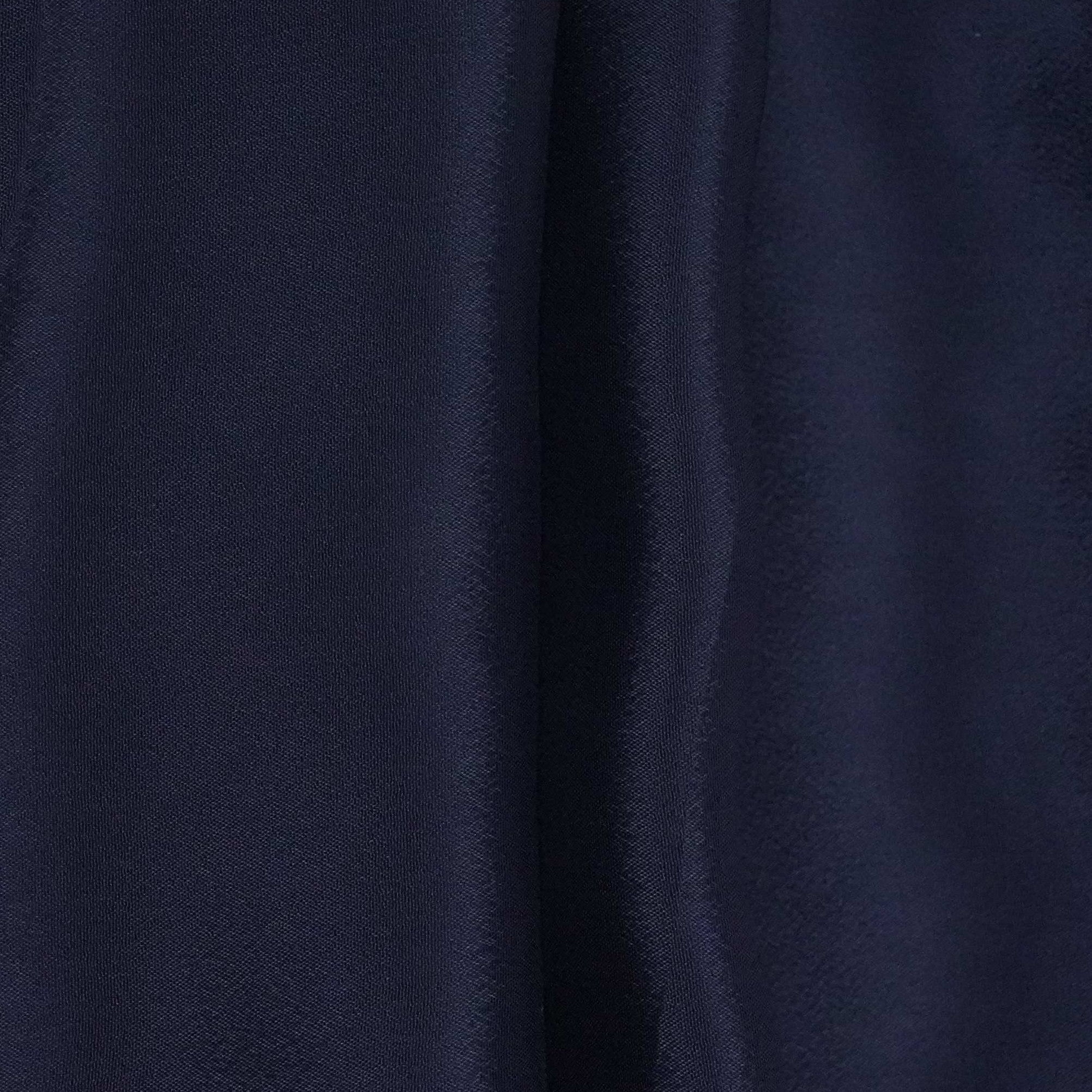 Navy Blue Solid Chinon Fabric NFC-08 - TradeUNO