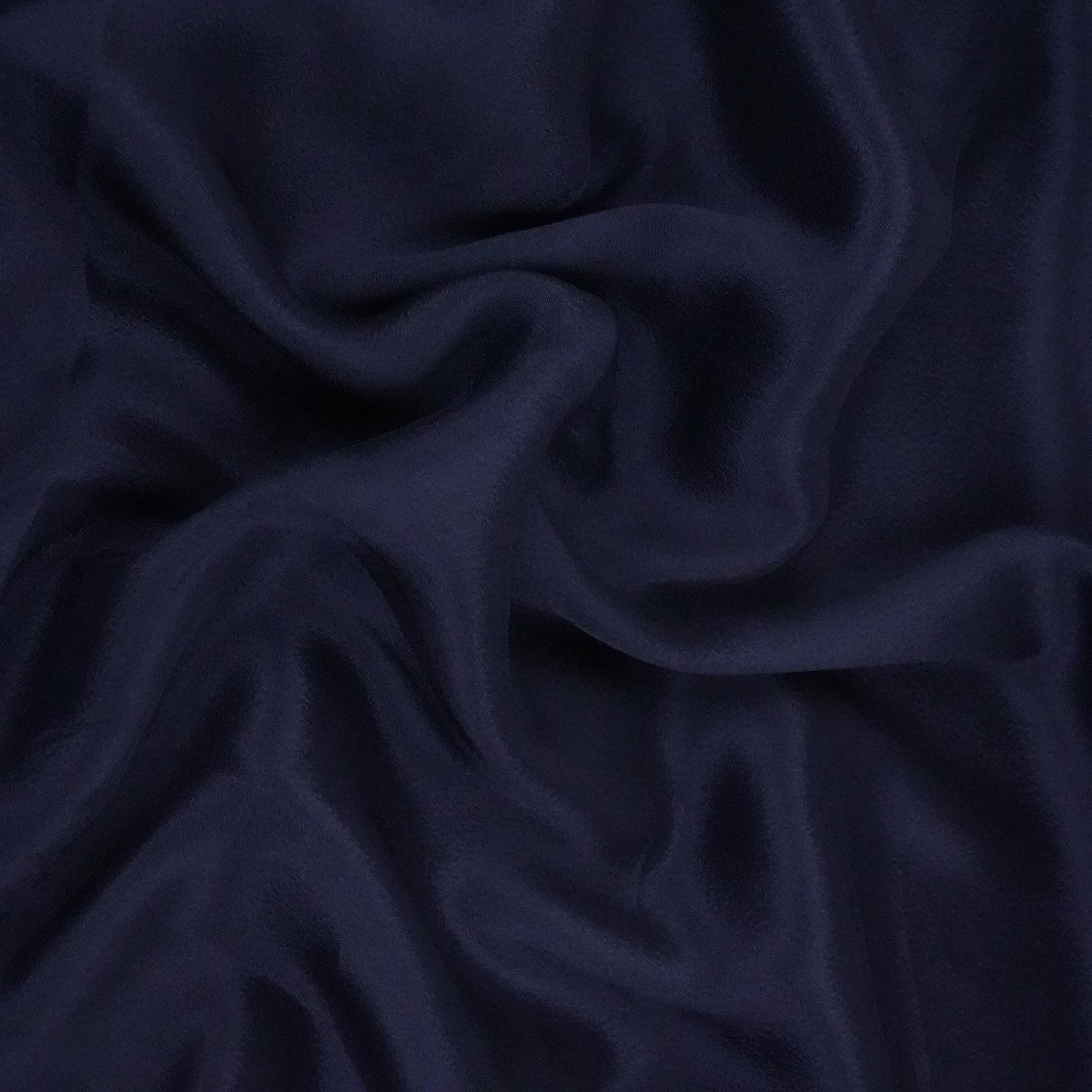 Navy Blue Solid Chinon Fabric NFC-08 - TradeUNO
