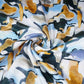 Blue with Multicolor Abstract Print Cotton Satin Fabric PG-30446 - TradeUNO