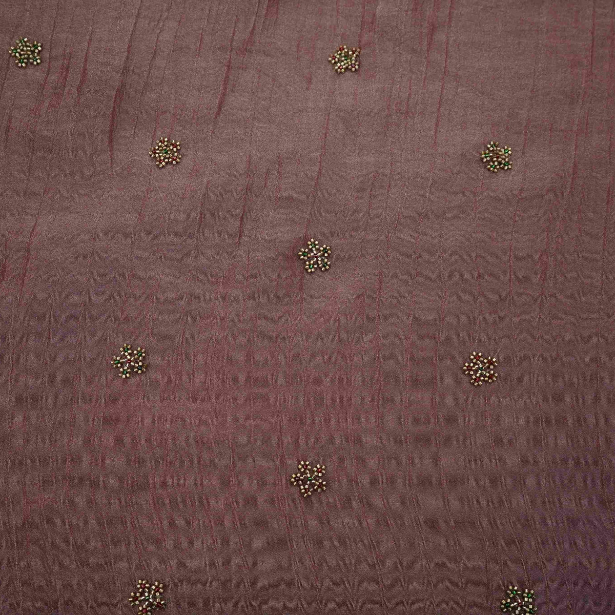 Pink Buti Cutdana Embroidery Kanjivaram Tissue Fabric VF-35383