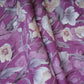 Purple with White Floral Print Cotton Mulmul Fabric PG-30454