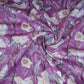 Purple with White Floral Print Cotton Mulmul Fabric PG-30454