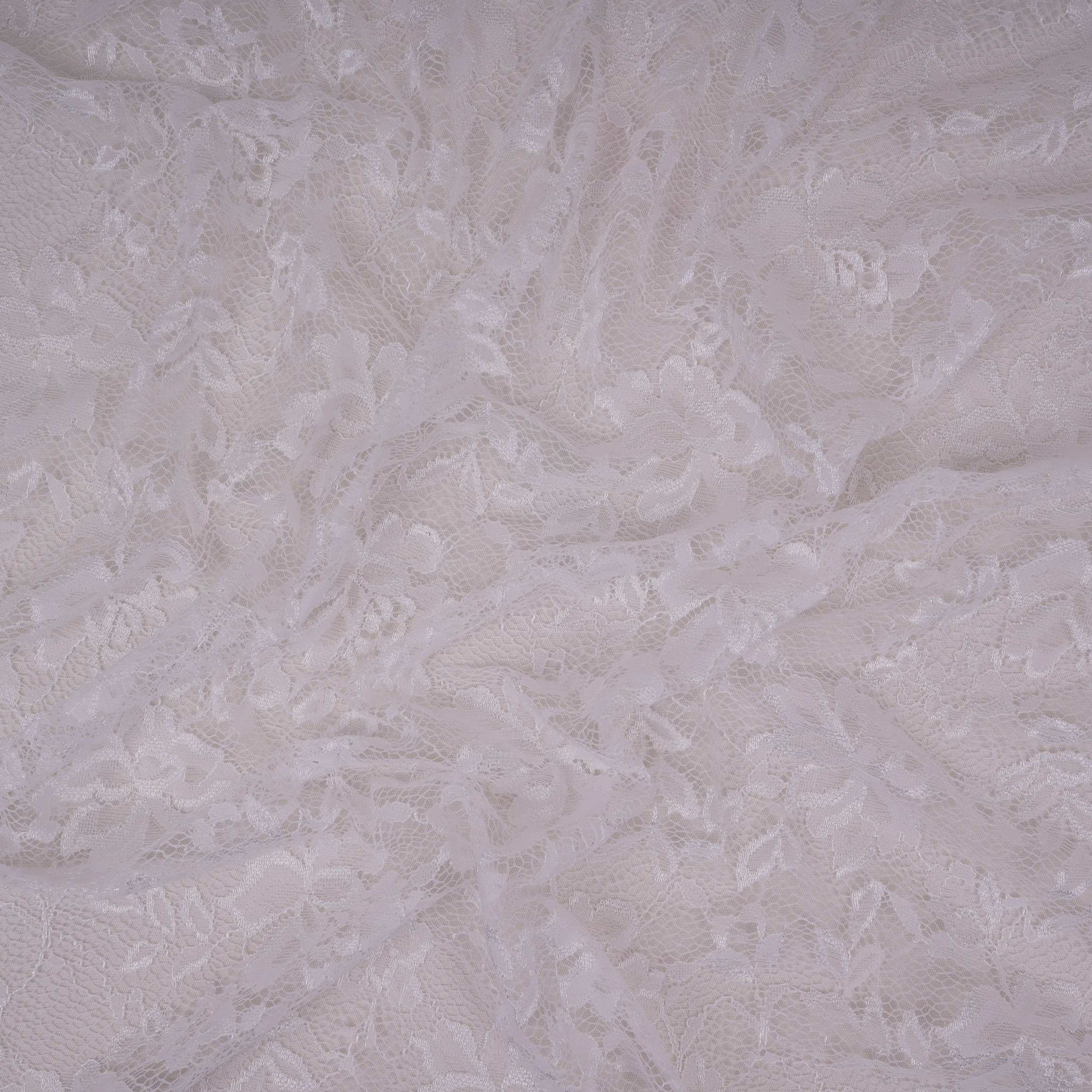 White Floral Embroidery Lace Fabric LI-32181 - TradeUNO