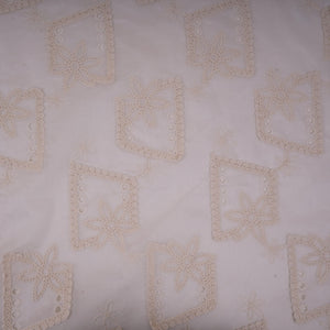 White Dyeable 3D Floral Embroidery Cotton Tencel Schiffli Fabric LI-32342 - TradeUNO