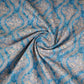 Blue Floral Print Cotton Mulmul Fabric PG-30458