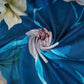 Royal Blue Floral Print Cotton Mulmul Fabric PG-30374