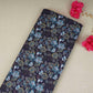 Dark Blue with Purple Floral Print Cotton Mulmul Fabric PG-30459