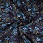 Dark Blue with Purple Floral Print Cotton Mulmul Fabric PG-30459