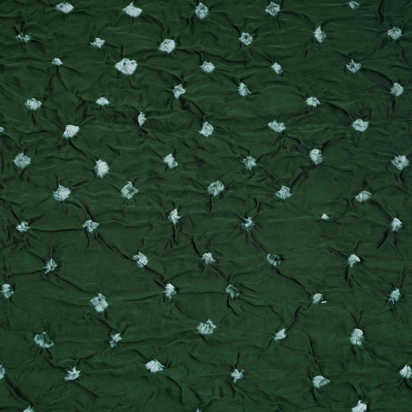 Green Bandhani Print Modal Satin Fabric EEG-32222