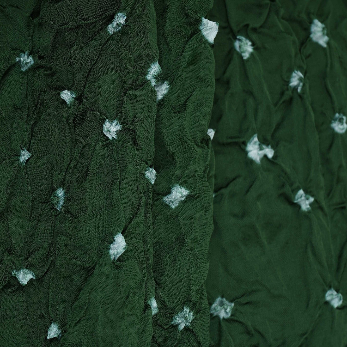 Green Bandhani Print Modal Satin Fabric EEG-32222