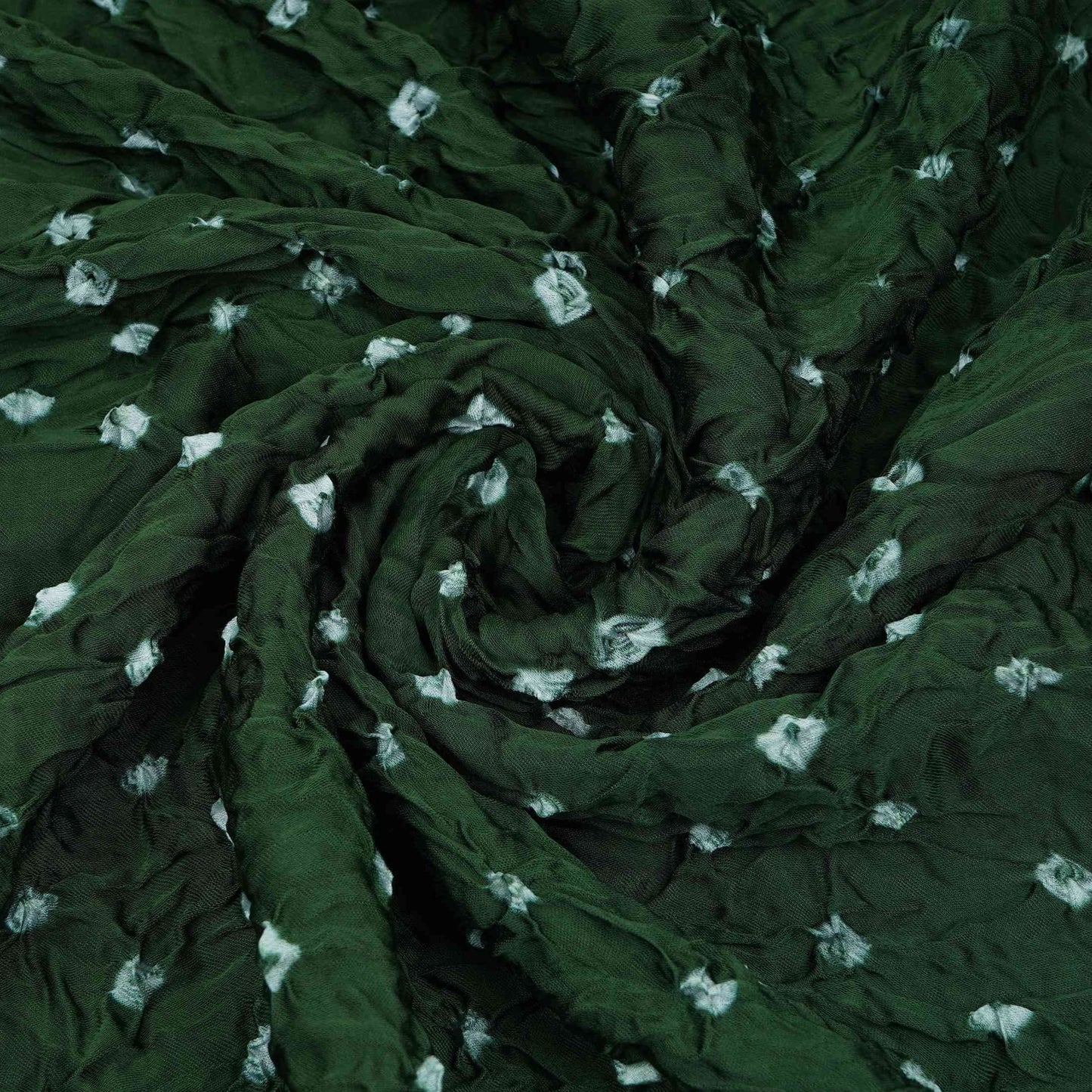 Green Bandhani Print Modal Satin Fabric EEG-32222