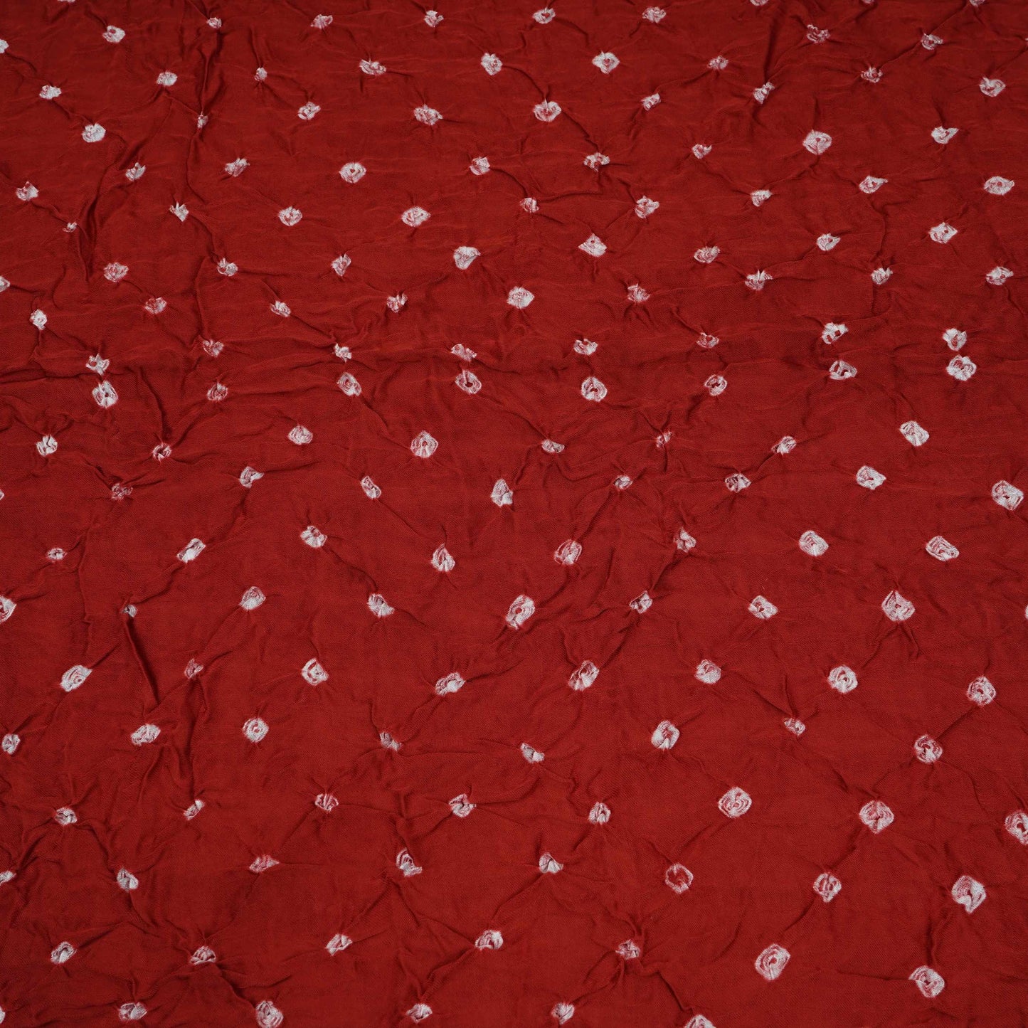 Dark Red Bandhani Print Modal Satin Fabric EEG-32220