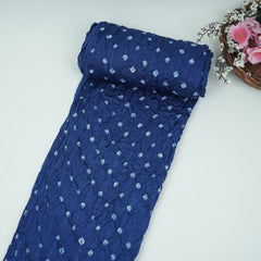 Royal Blue Bandhani Print Modal Satin Fabric EEG-32221