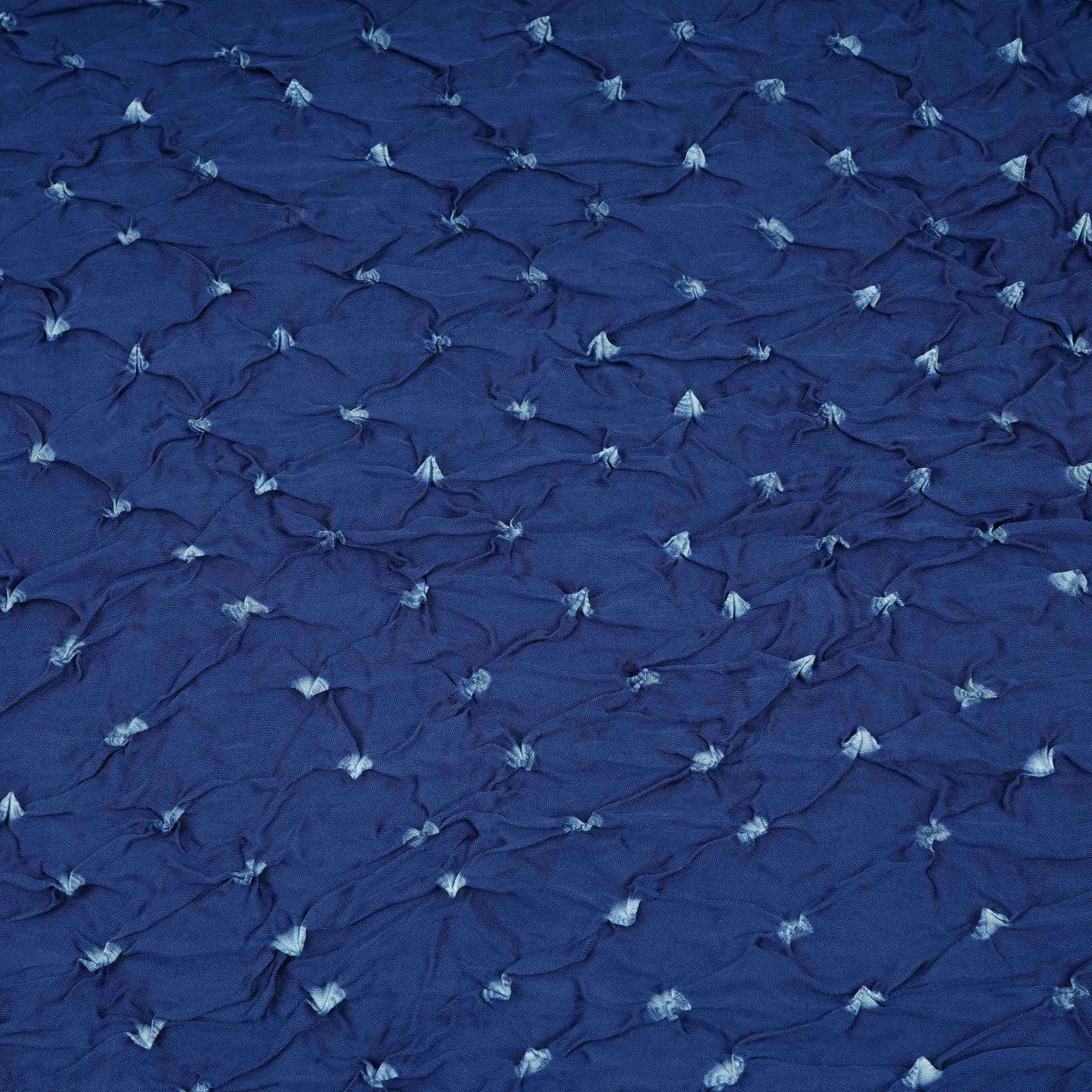 Royal Blue Bandhani Print Modal Satin Fabric EEG-32221 - TradeUNO