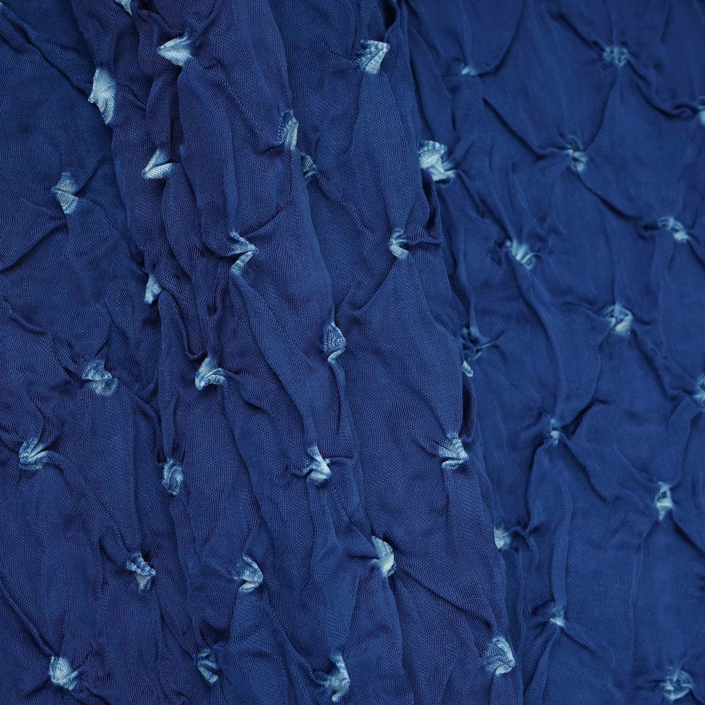 Royal Blue Bandhani Print Modal Satin Fabric EEG-32221
