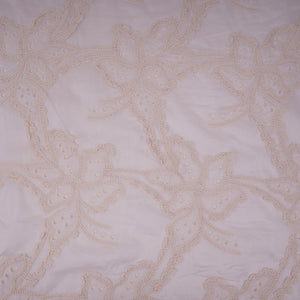 White Dyeable 3D Floral Embroidery Tencel Schiffli Fabric LI-32339 - TradeUNO