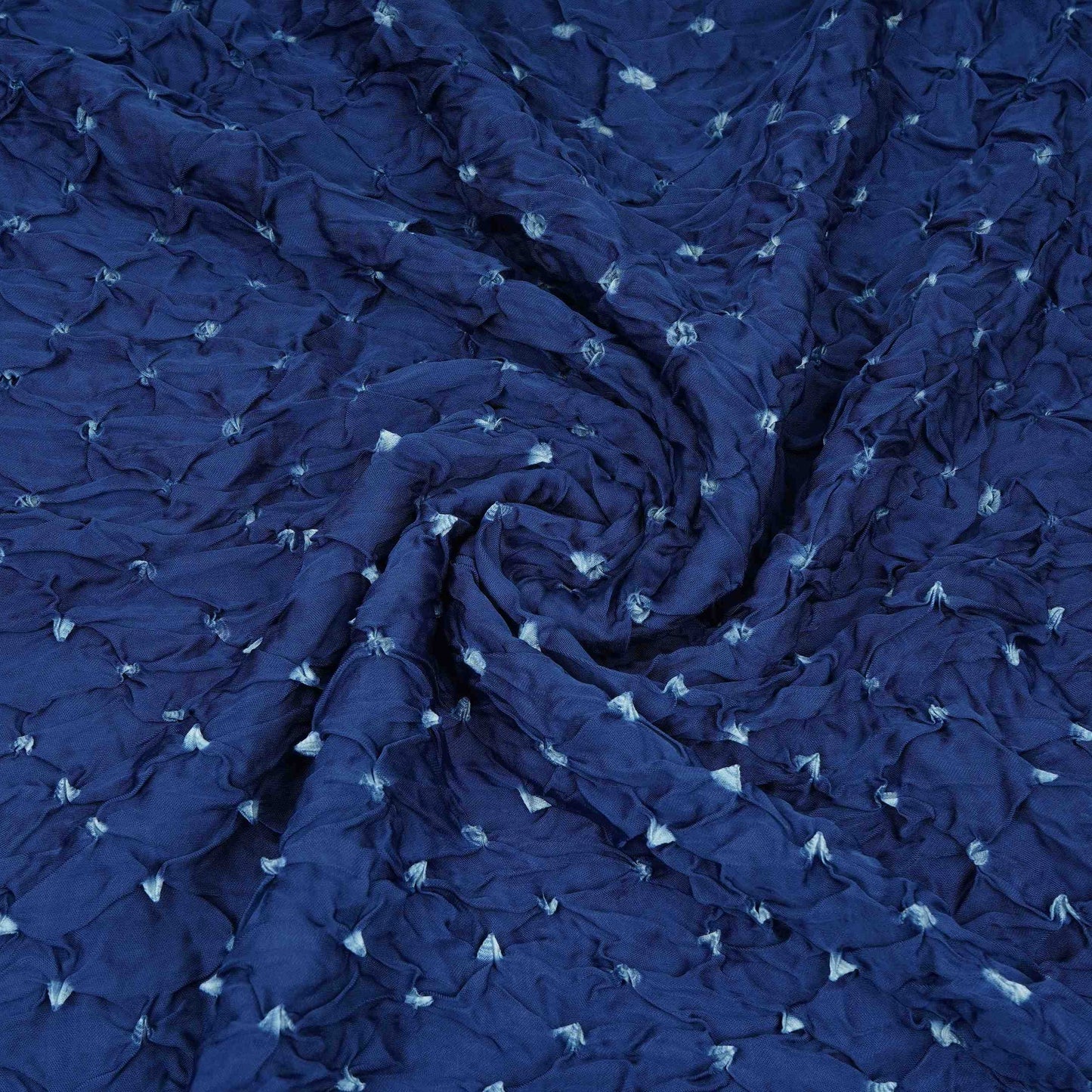 Royal Blue Bandhani Print Modal Satin Fabric EEG-32221