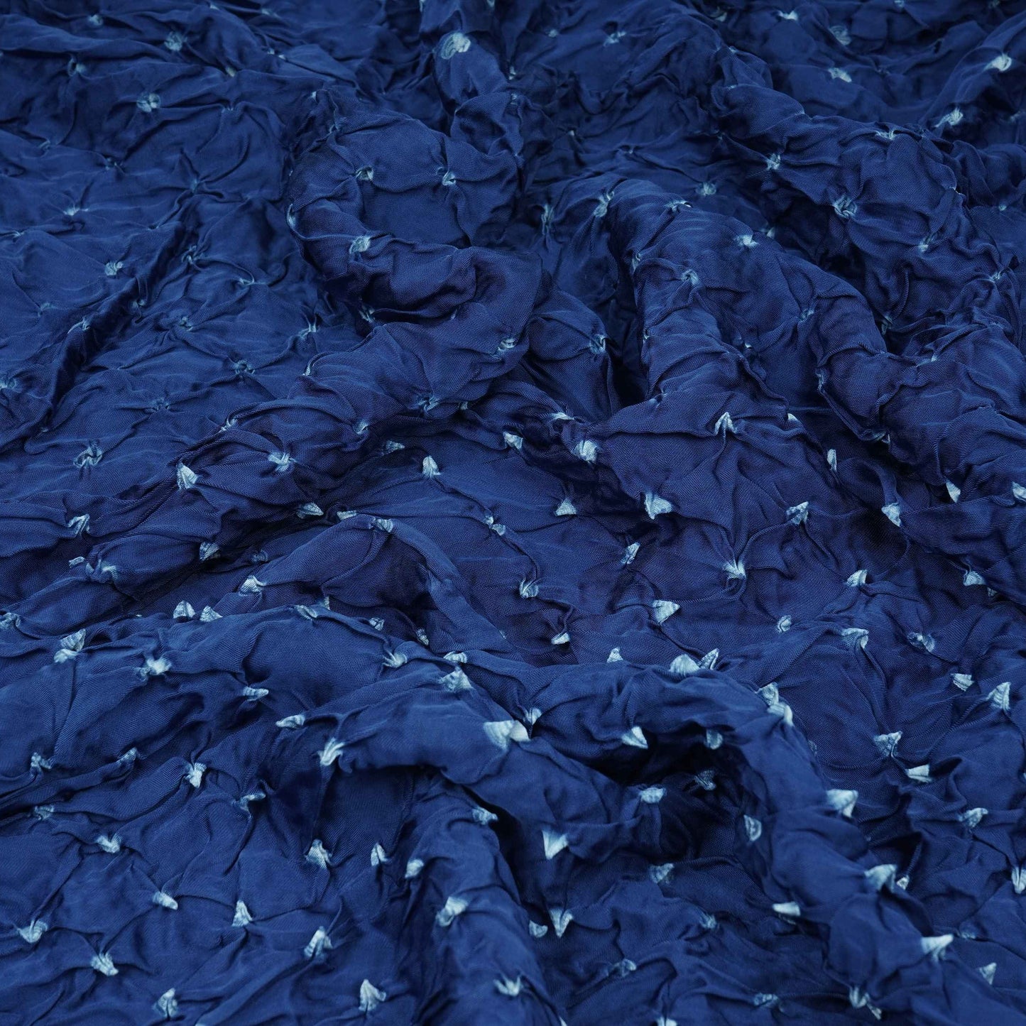 Royal Blue Bandhani Print Modal Satin Fabric EEG-32221