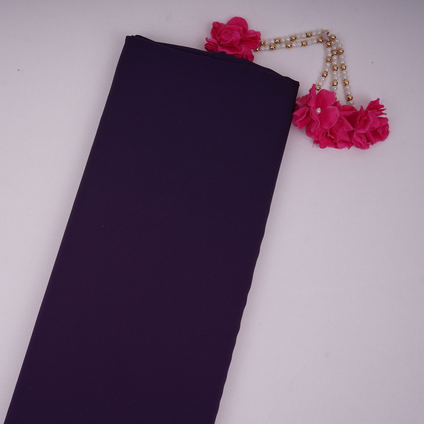 Purple Solid Double Georgette Fabric LI-32205