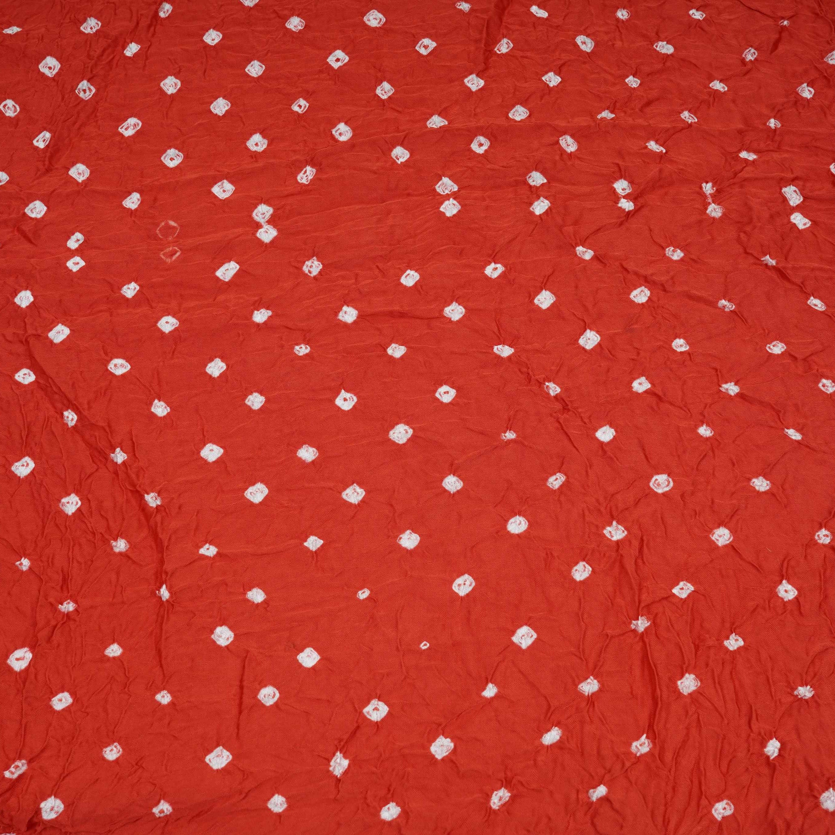 Red Bandhani Print Modal Satin Fabric EEG-32219 - TradeUNO