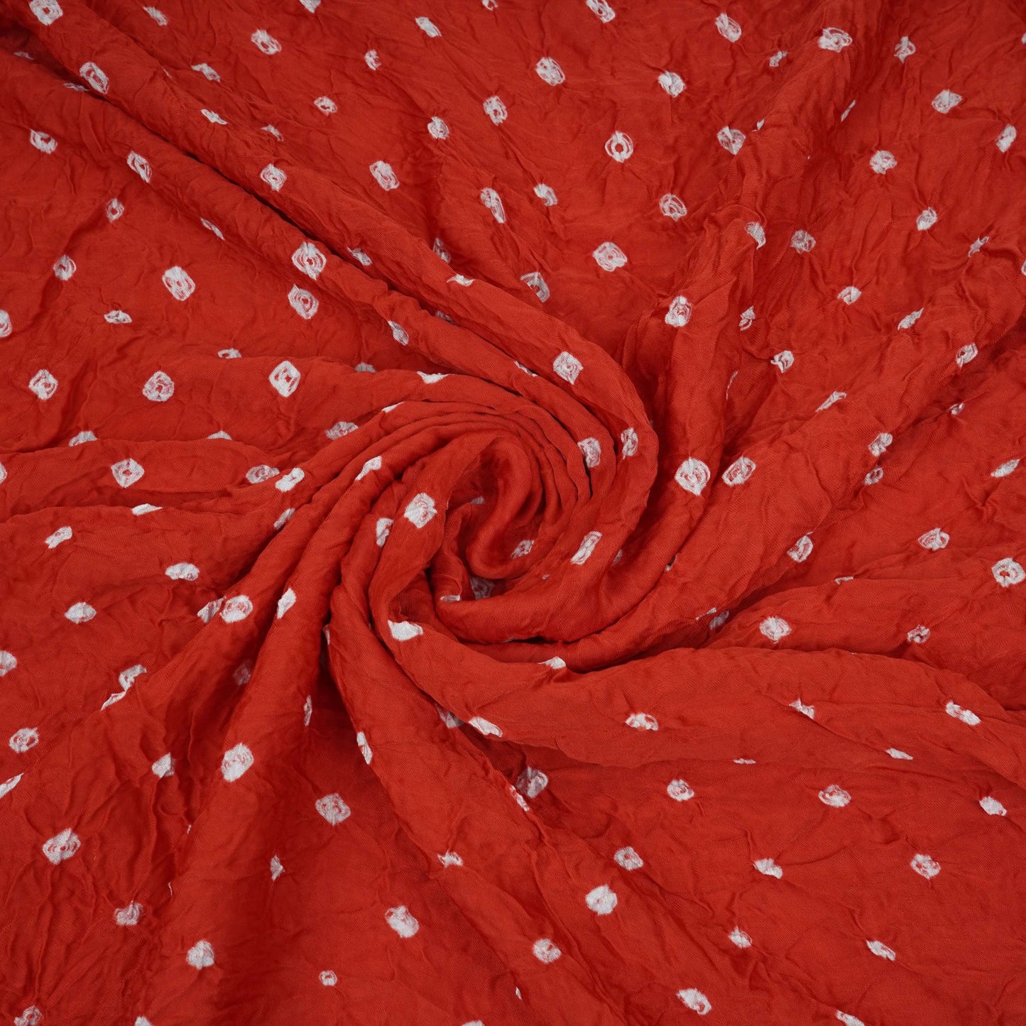 Red Bandhani Print Modal Satin Fabric EEG-32219