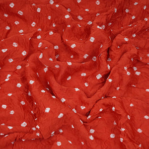 Red Bandhani Print Modal Satin Fabric EEG-32219 - TradeUNO