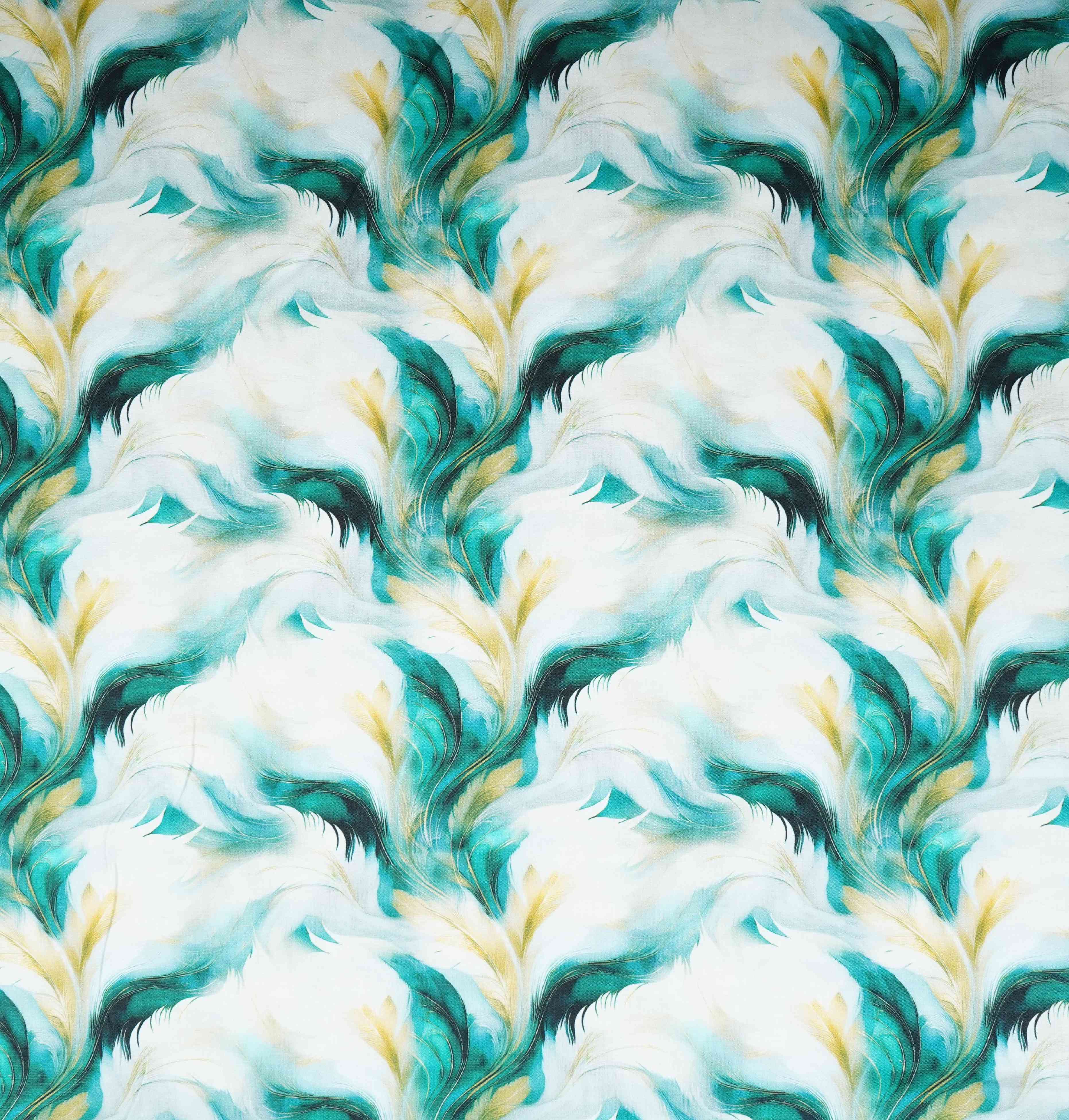 Multicolor Abstract Print Cotton Mulmul Fabric PG-30477 - TradeUNO