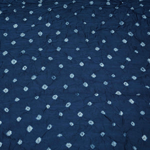 Indigo Blue Bandhani Print Modal Satin Fabric EEG-32223 - TradeUNO