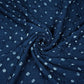 Indigo Blue Bandhani Print Modal Satin Fabric EEG-32223