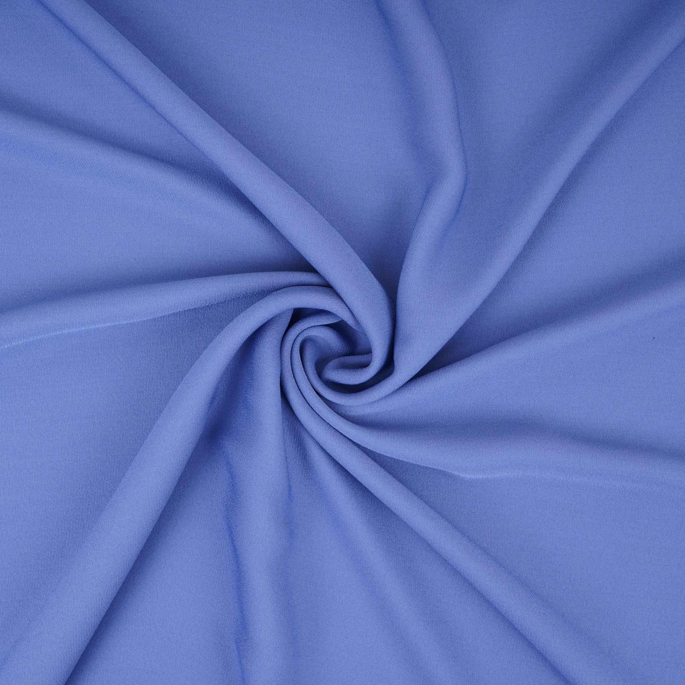 Blue Solid Double Georgette Fabric LID-16 - TradeUNO