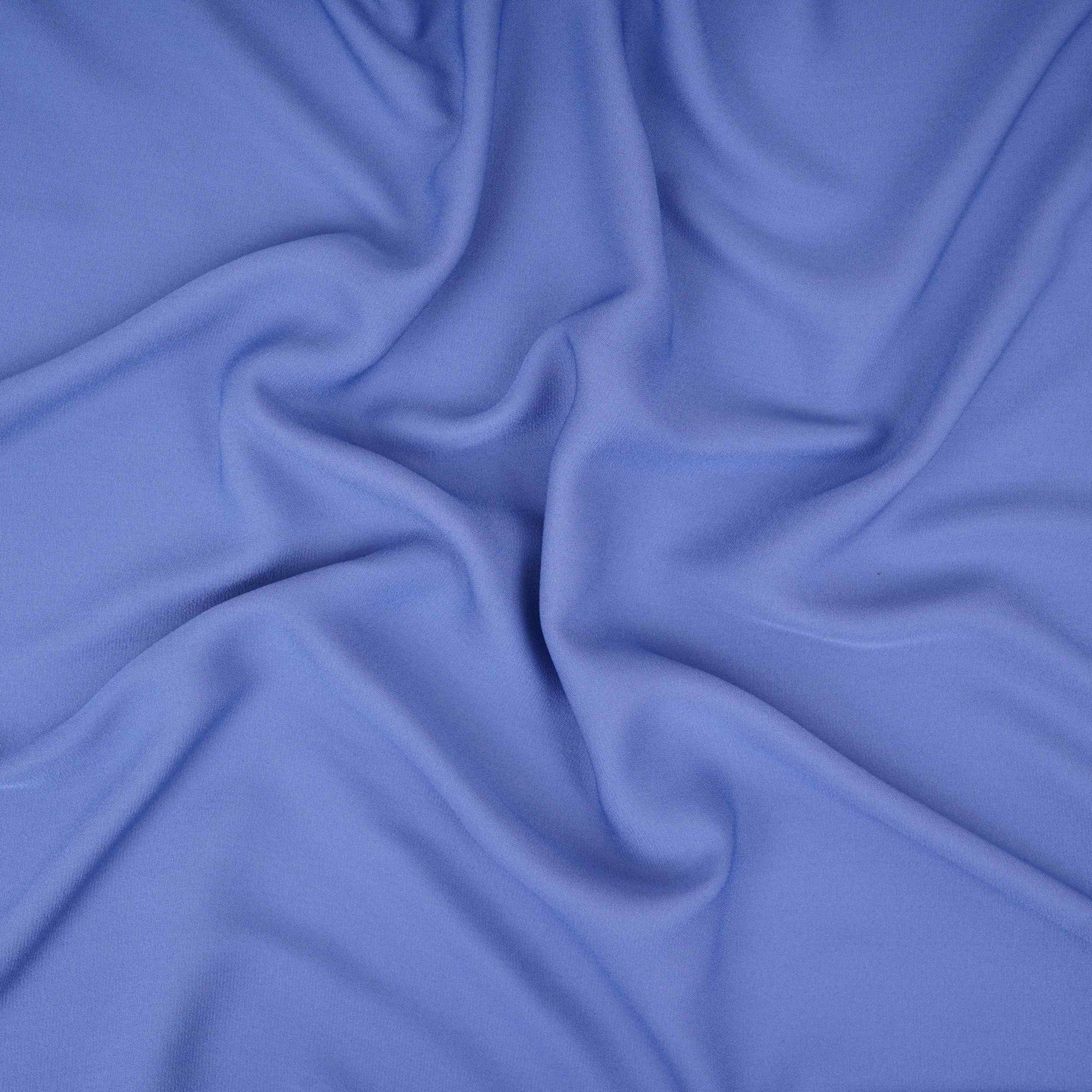 Blue Solid Double Georgette Fabric LID-16 - TradeUNO