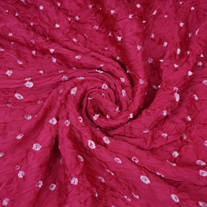 Pink Bandhani Print Modal Satin Fabric EEG-32225 - TradeUNO