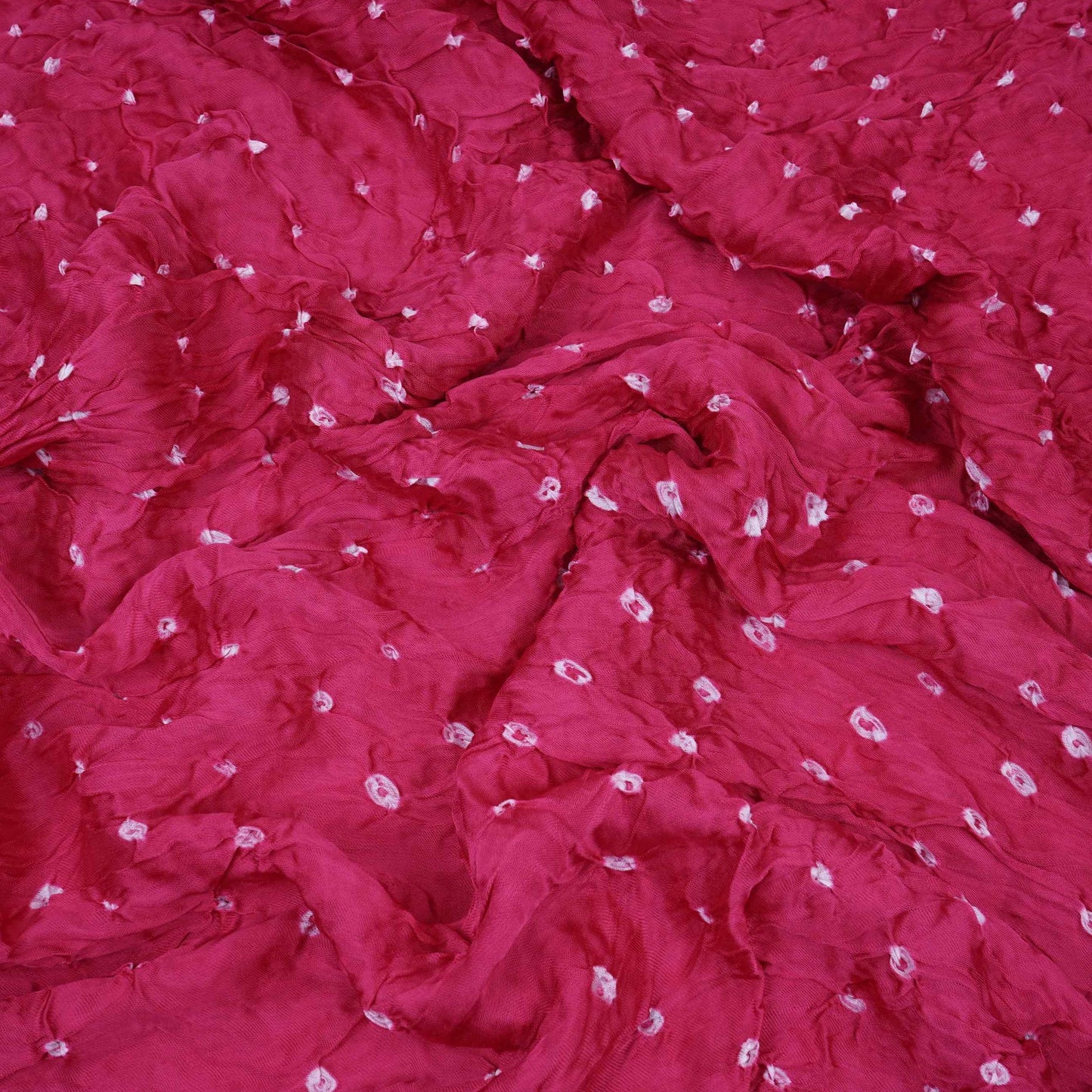 Pink Bandhani Print Modal Satin Fabric EEG-32225