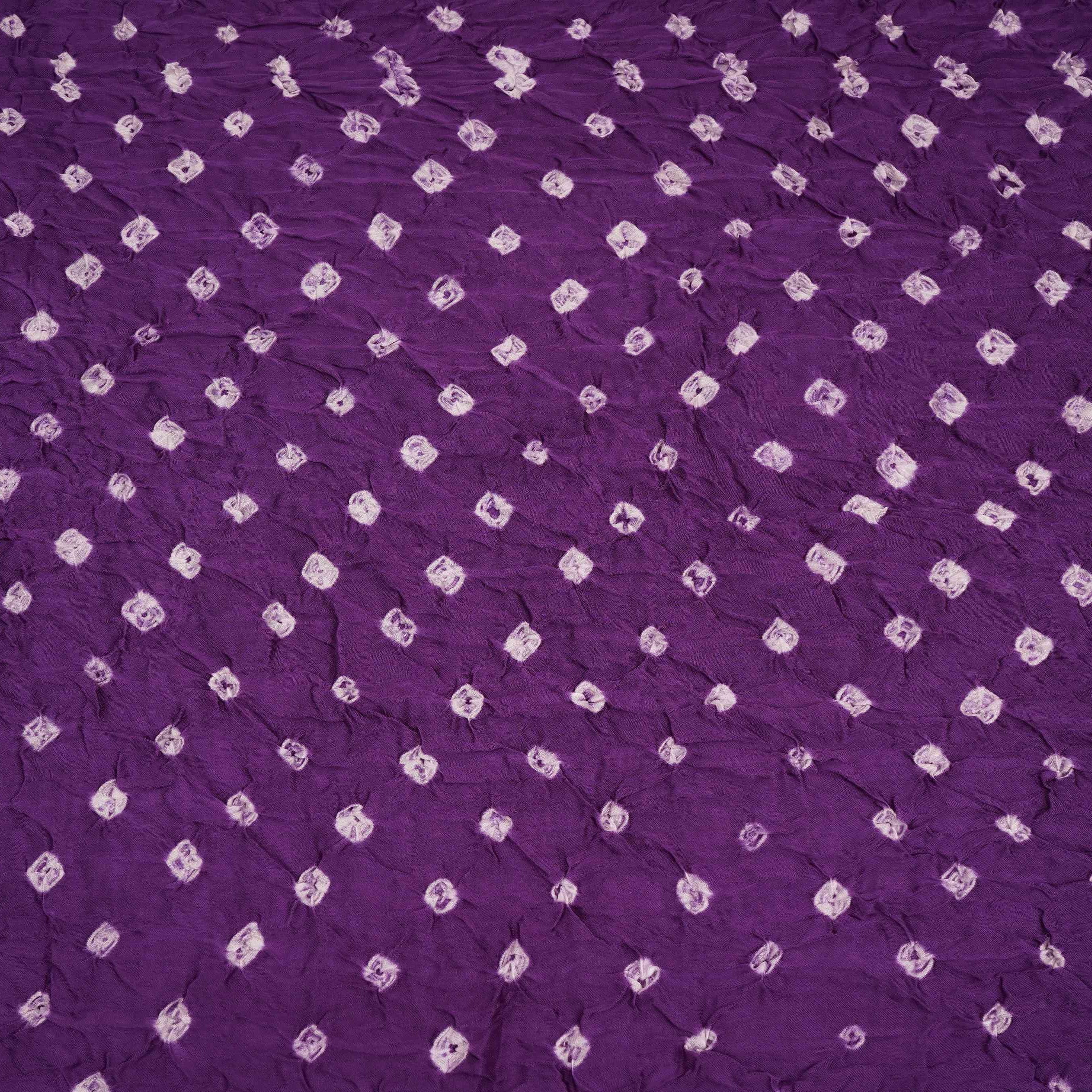 Purple Bandhani Print Modal Satin Fabric EEG-32226 - TradeUNO