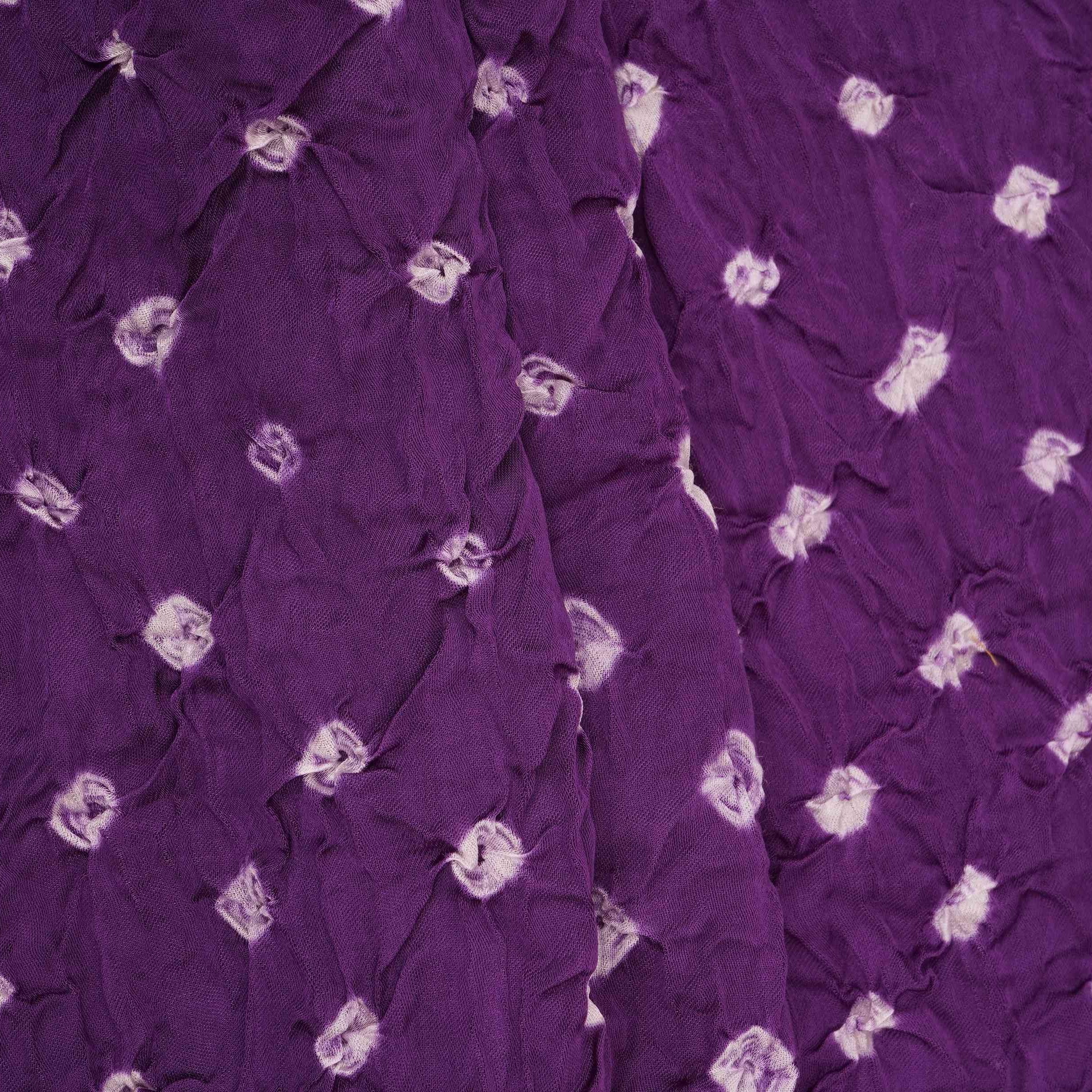 Purple Bandhani Print Modal Satin Fabric EEG-32226 - TradeUNO