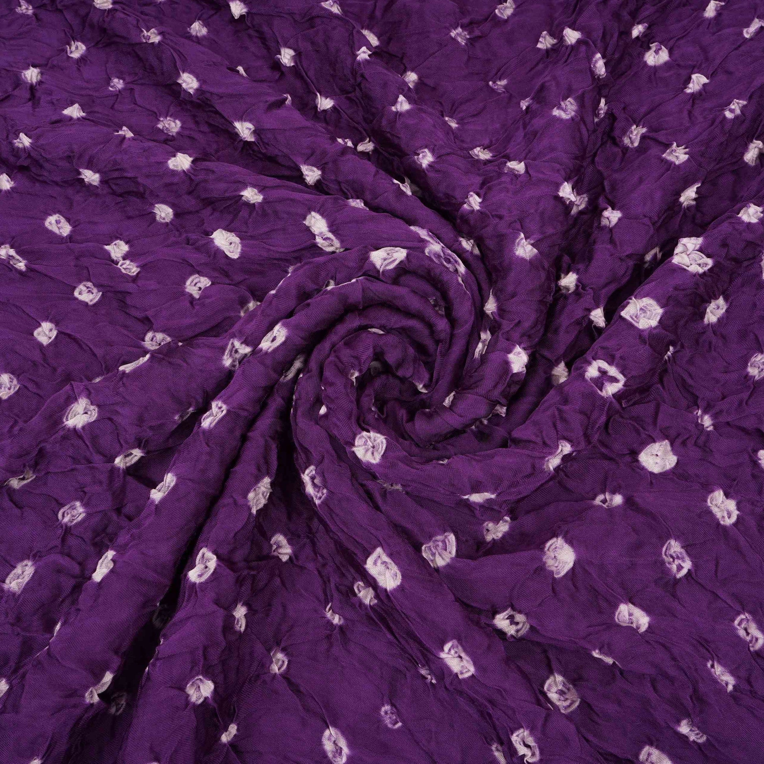 Purple Bandhani Print Modal Satin Fabric EEG-32226 - TradeUNO
