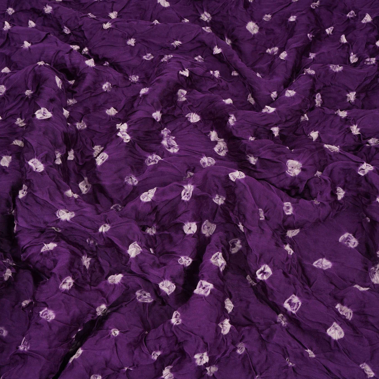 Purple Bandhani Print Modal Satin Fabric EEG-32226