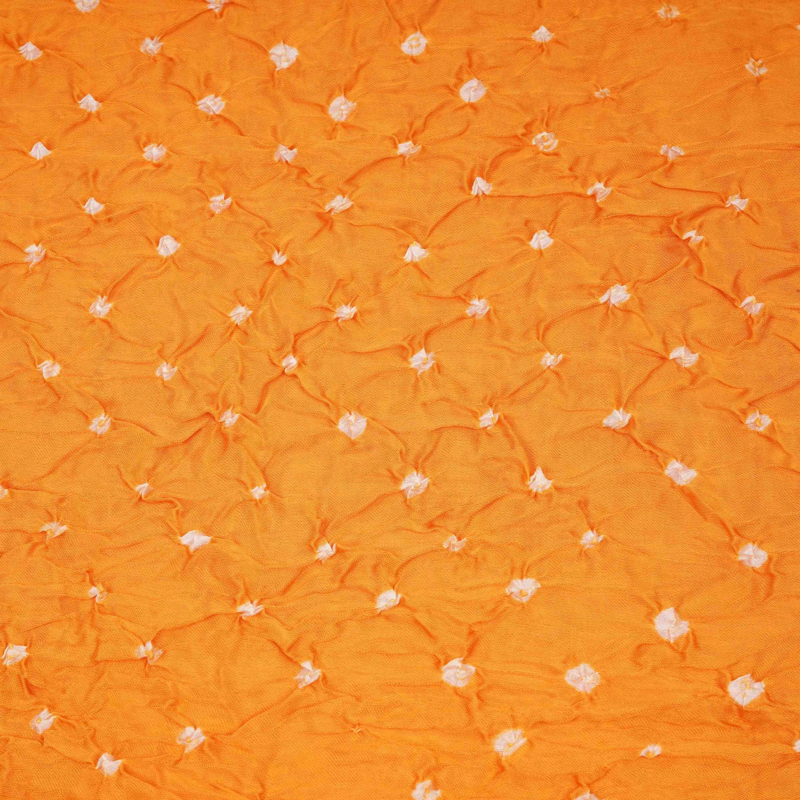 Yellow Bandhani Print Modal Satin Fabric EEG-32224 - TradeUNO