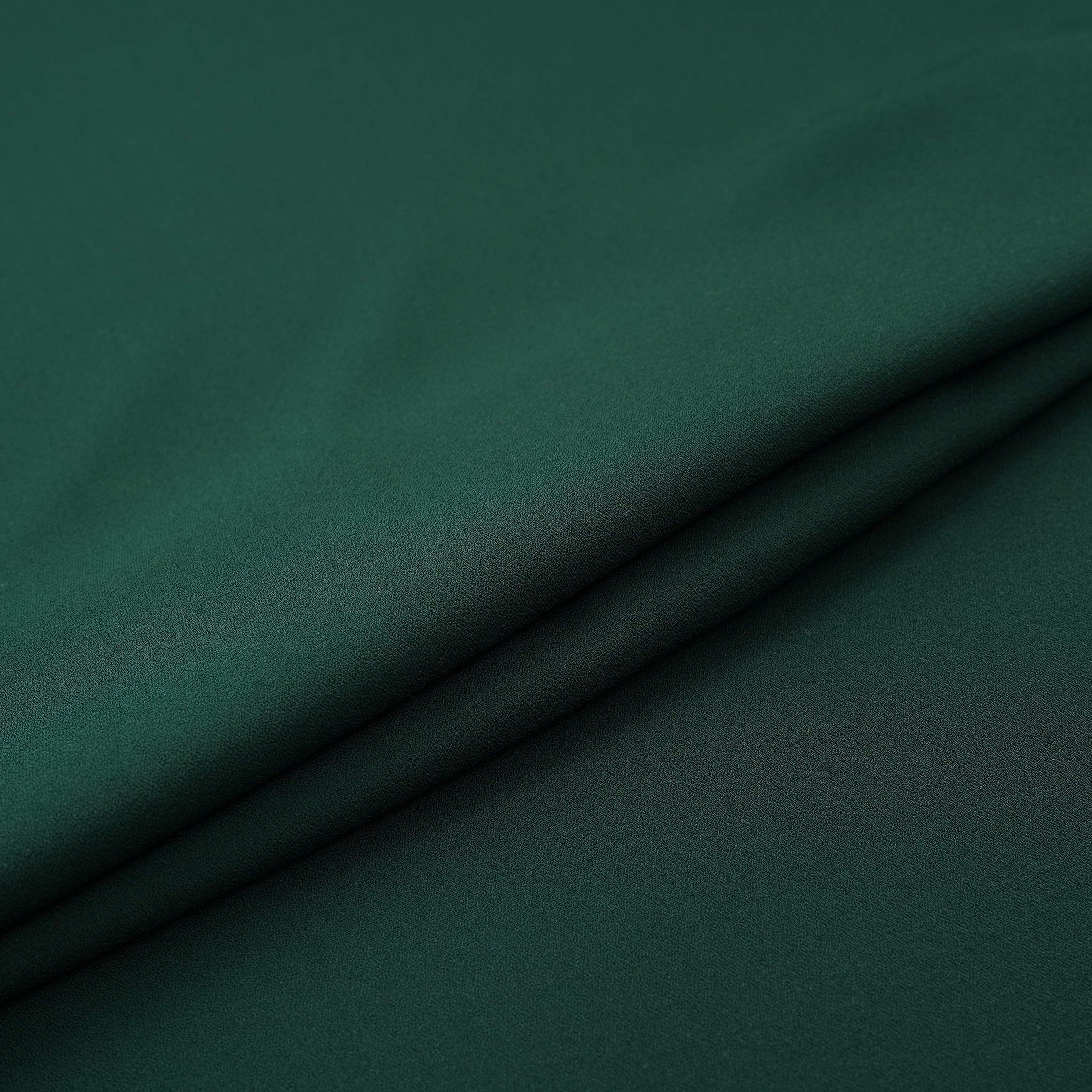 Dark Green Solid Double Georgette Fabric LID-03 - TradeUNO