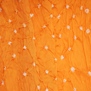 Yellow Bandhani Print Modal Satin Fabric EEG-32224 - TradeUNO